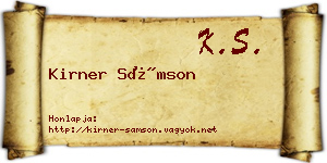 Kirner Sámson névjegykártya